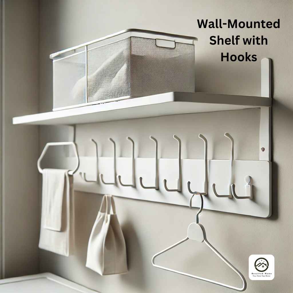 Wall-Mounted Shelf With Hooks