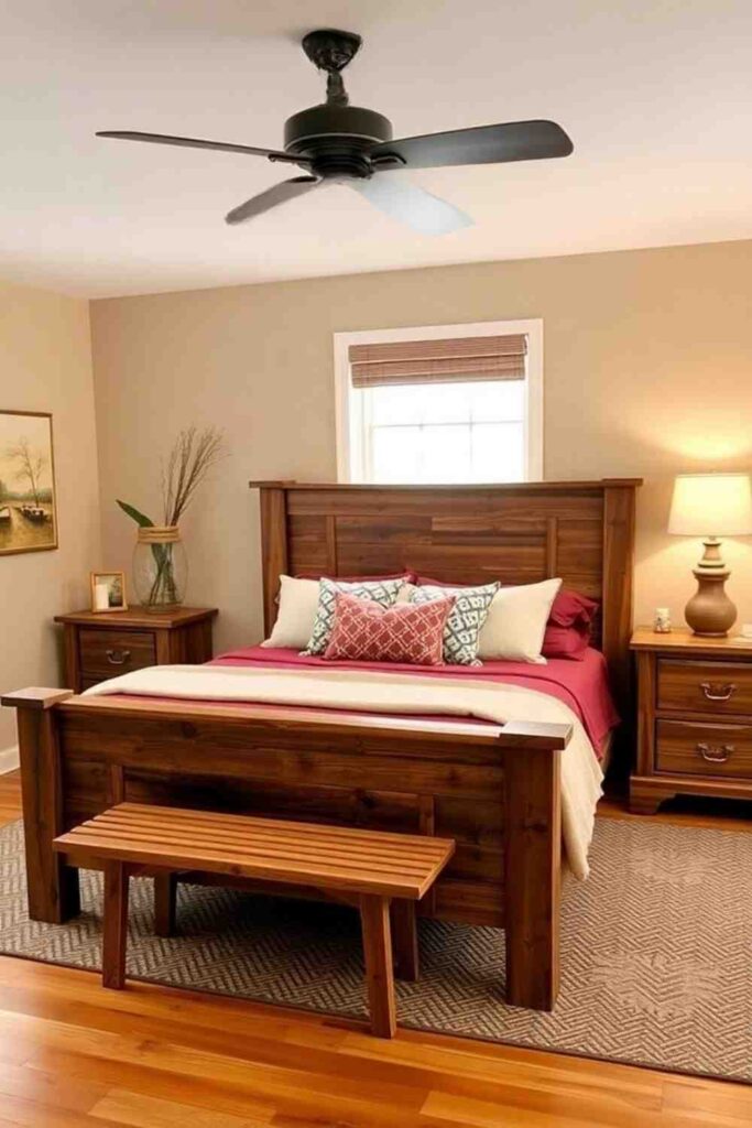 Rustic Wooden Bed Frame & Furniture