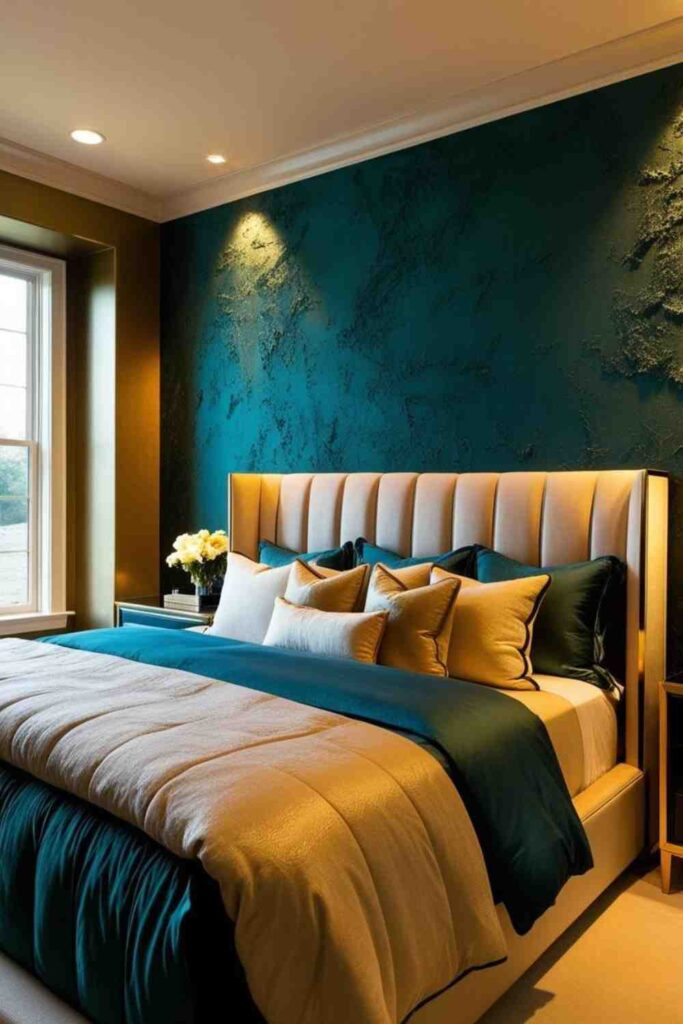 Accent Wall with Textured Paint or Wallpaper 