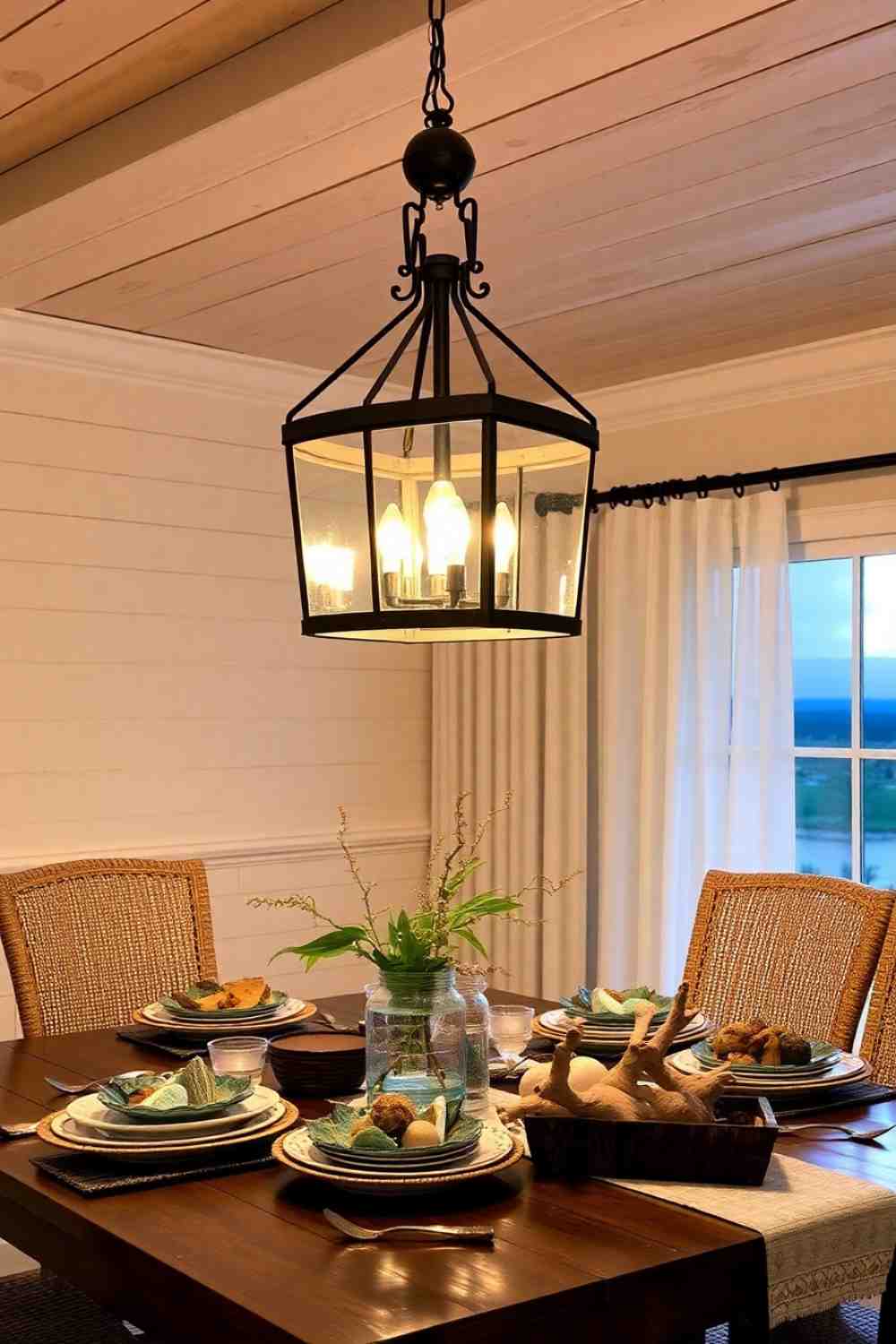 39+ Coastal Dining Room Lighting Ideas For Beachy Space