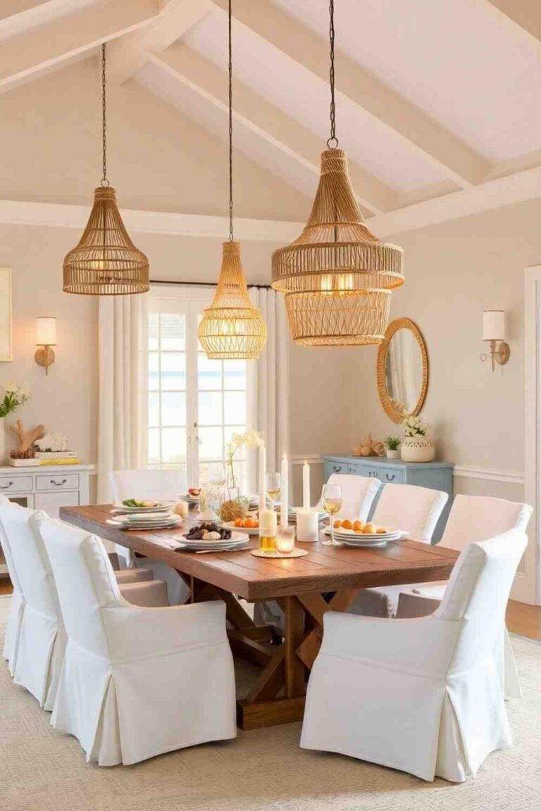 39+ Coastal Dining Room Lighting Ideas For Beachy Space