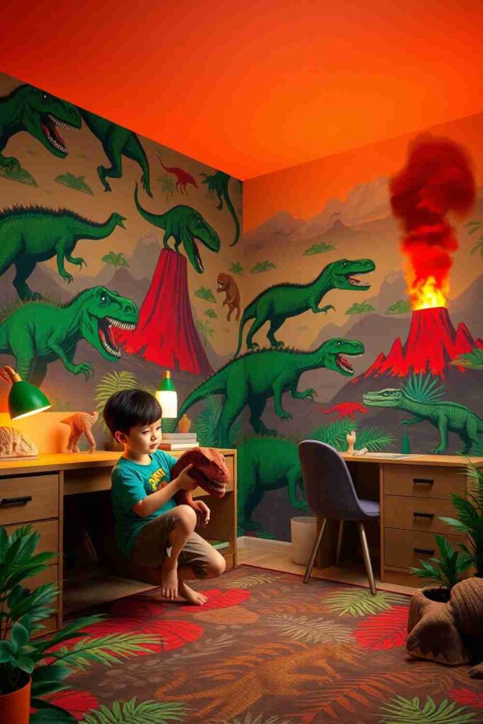 Boys room wallpaper
