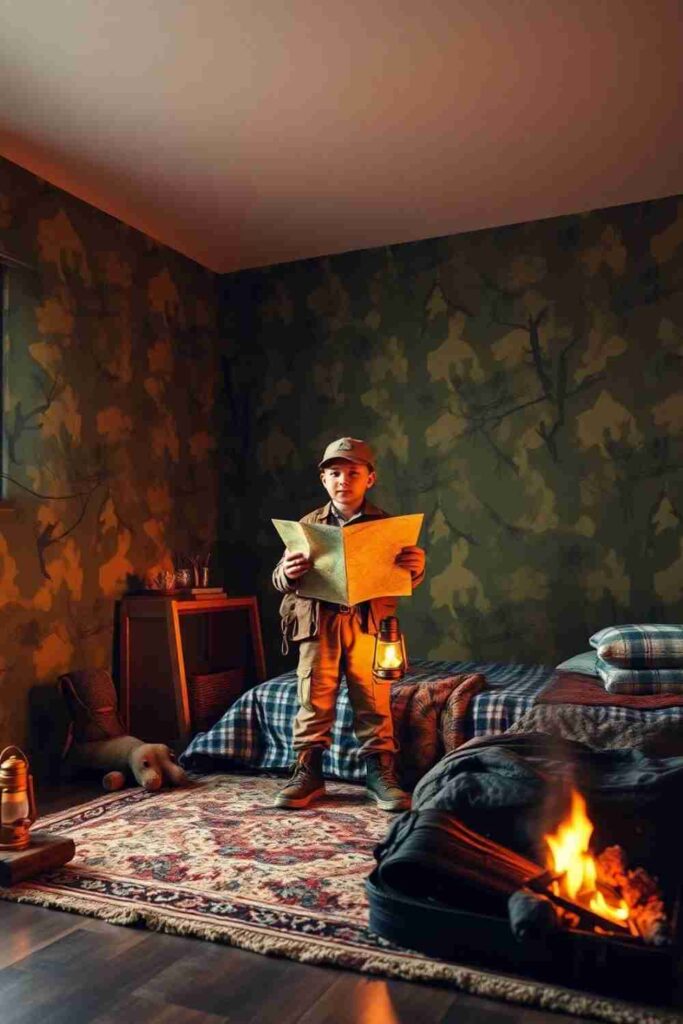 Boys room wallpaper
