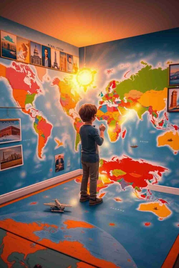 Boys room wallpaper