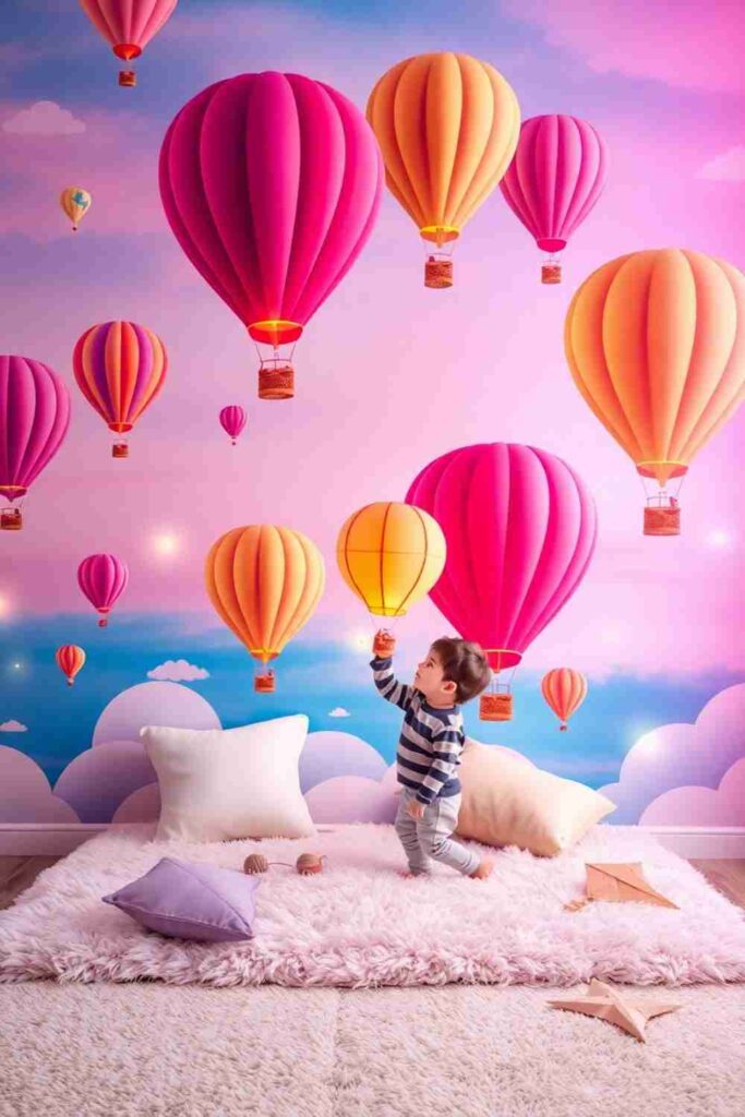 Boys room wallpaper