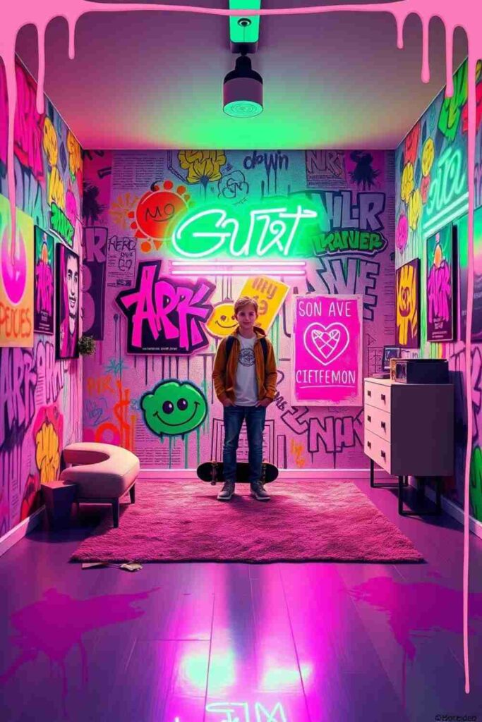 Boys room wallpaper