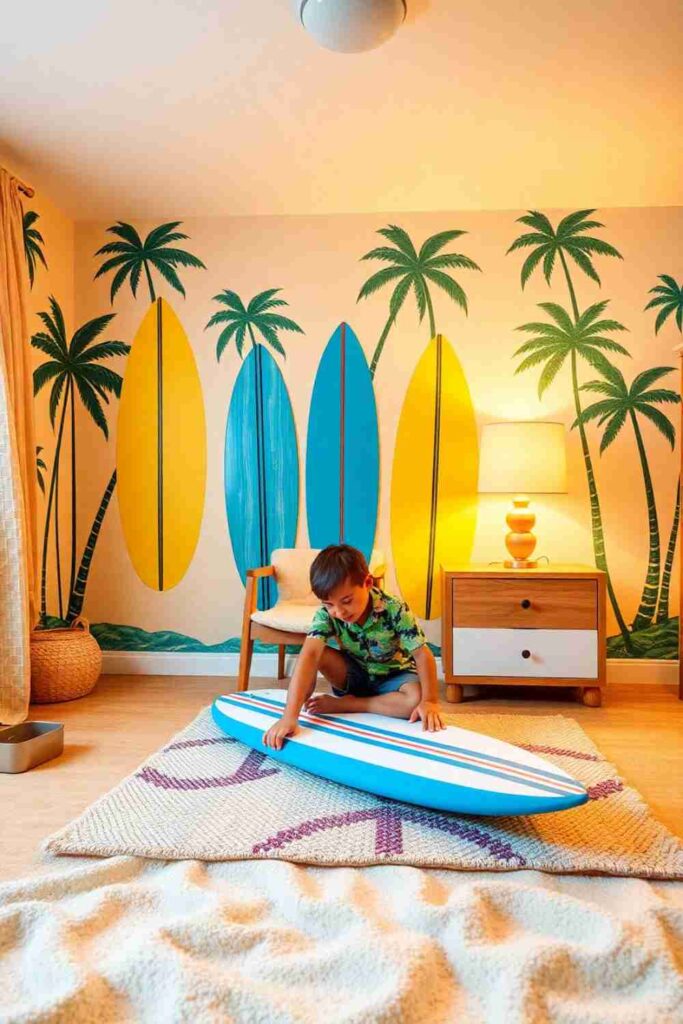 Boys room wallpaper