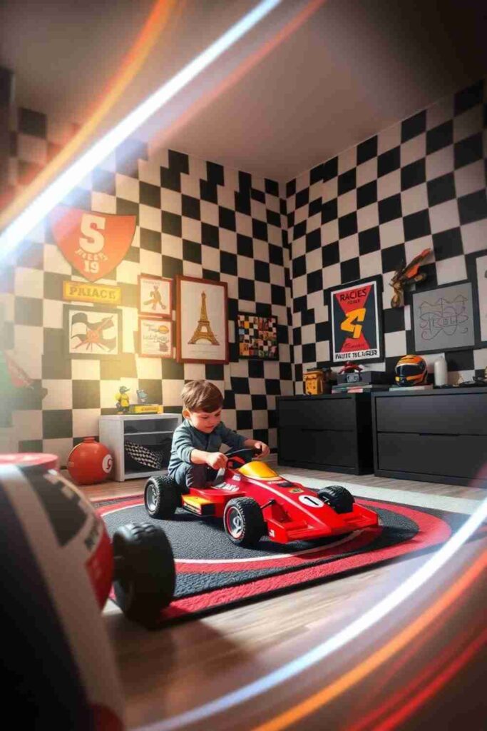 Boys room wallpaper