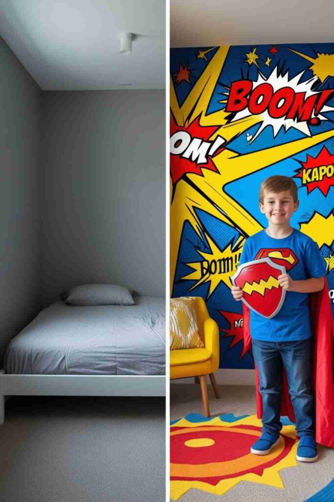 Boys room wallpaper