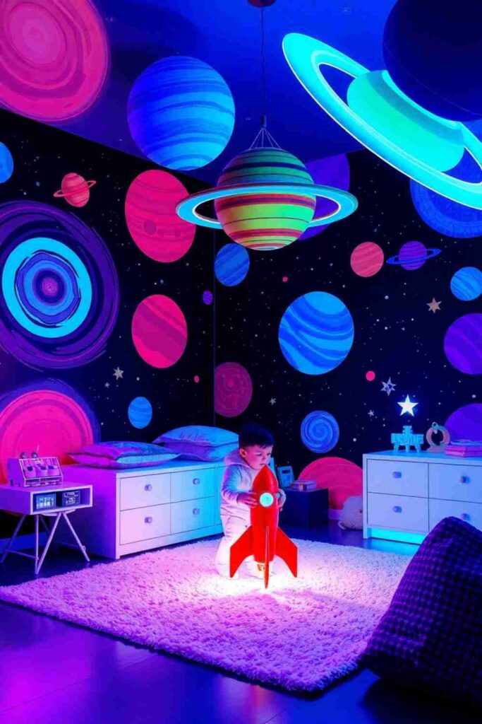 Boys room wallpaper