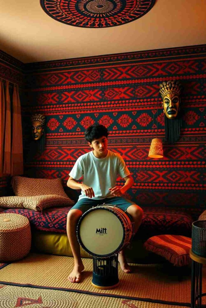 Boys room wallpaper