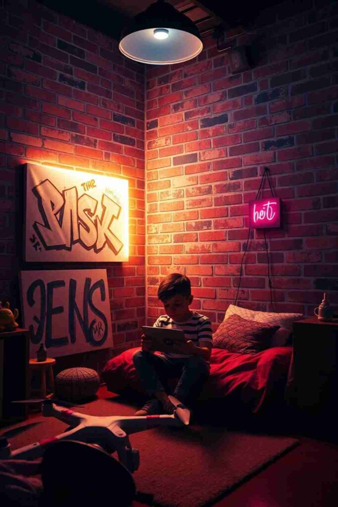 Boys room wallpaper