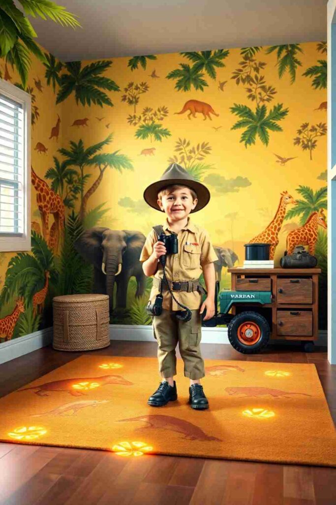 Boys room wallpaper