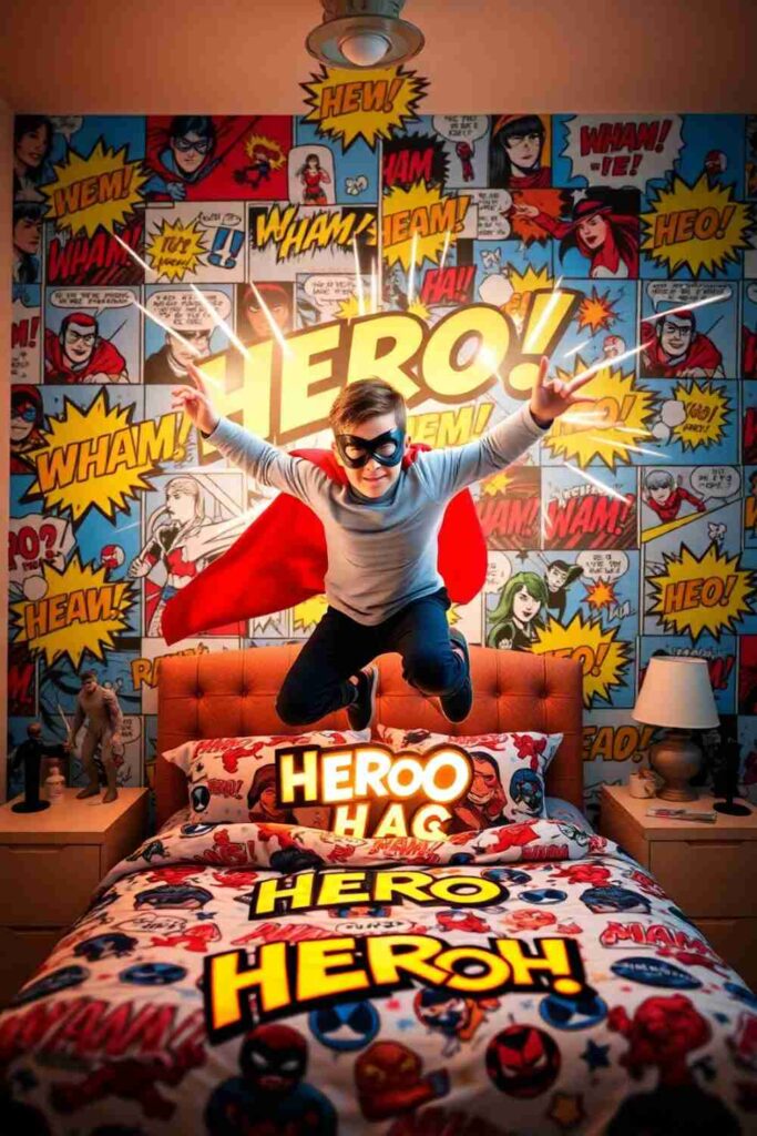 Boys room wallpaper