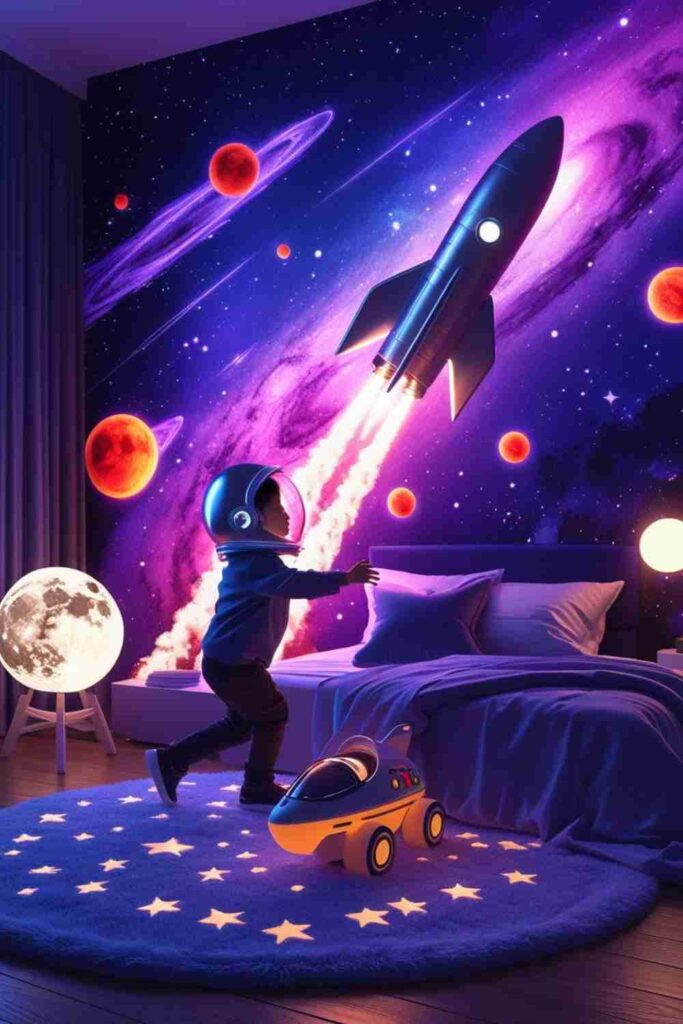Boys room wallpaper