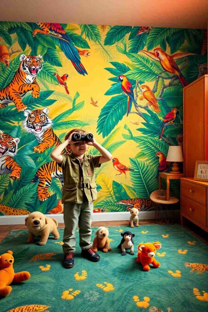 Boys room wallpaper