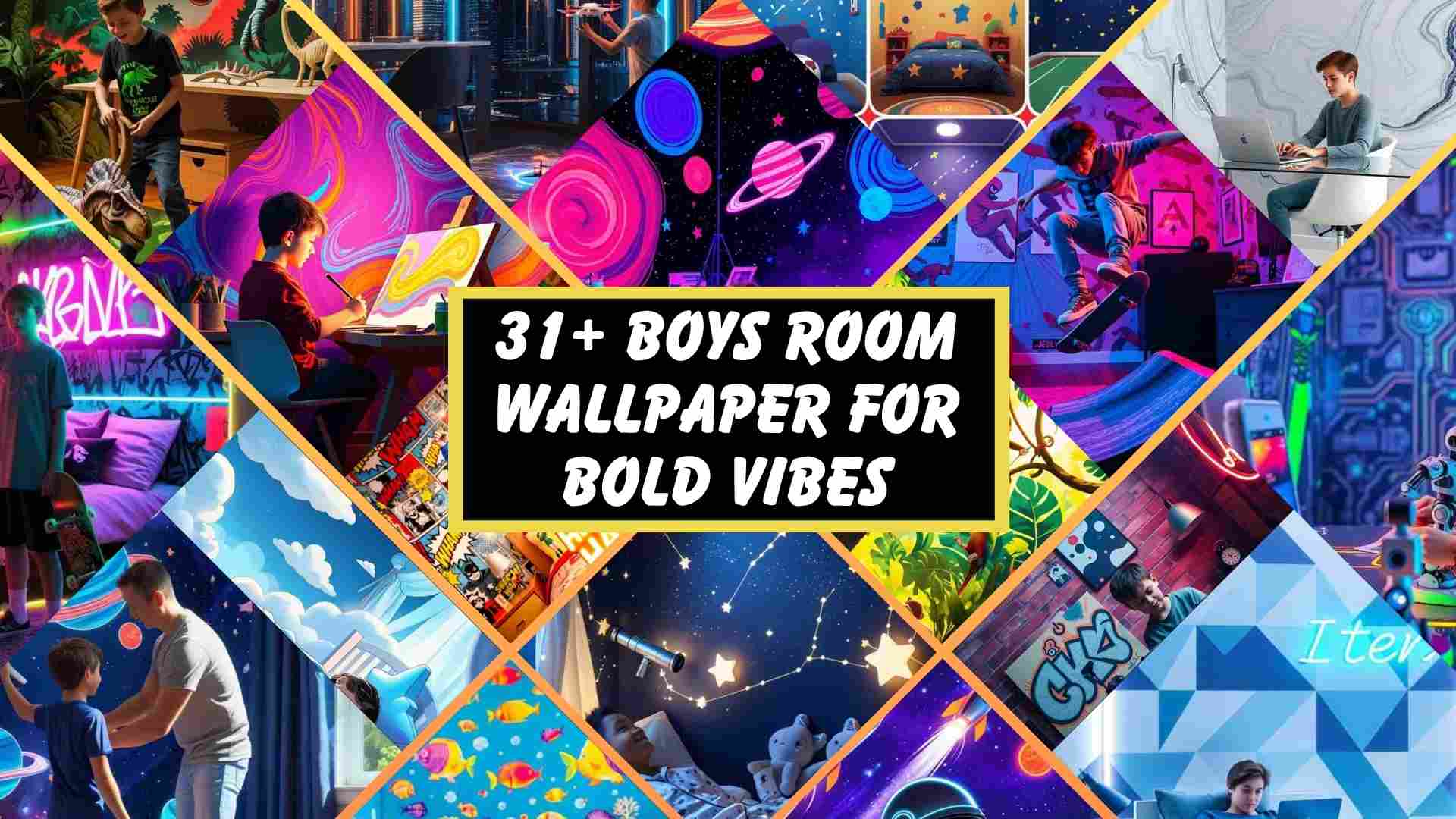 Boys room wallpaper